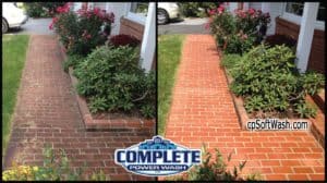 Brick walkway cleaning by Complete Power Wash in Hagerstown, MD