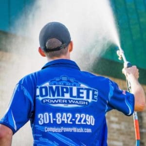 Complete Power Wash technician pressure washing in Hagerstown, MD
