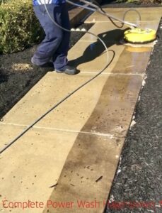 Pressure washing sidewalk cleaning by Complete Power Washing in Hagerstown, MD