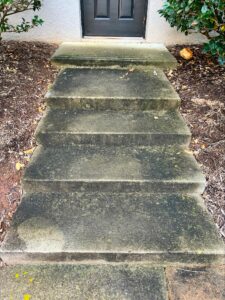 Dirty sidewalk in need of pressure washing by Complete Power Wash in Hagerstown, MD